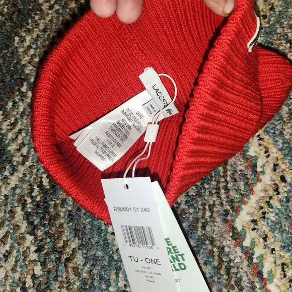 Lacoste Red Beanie